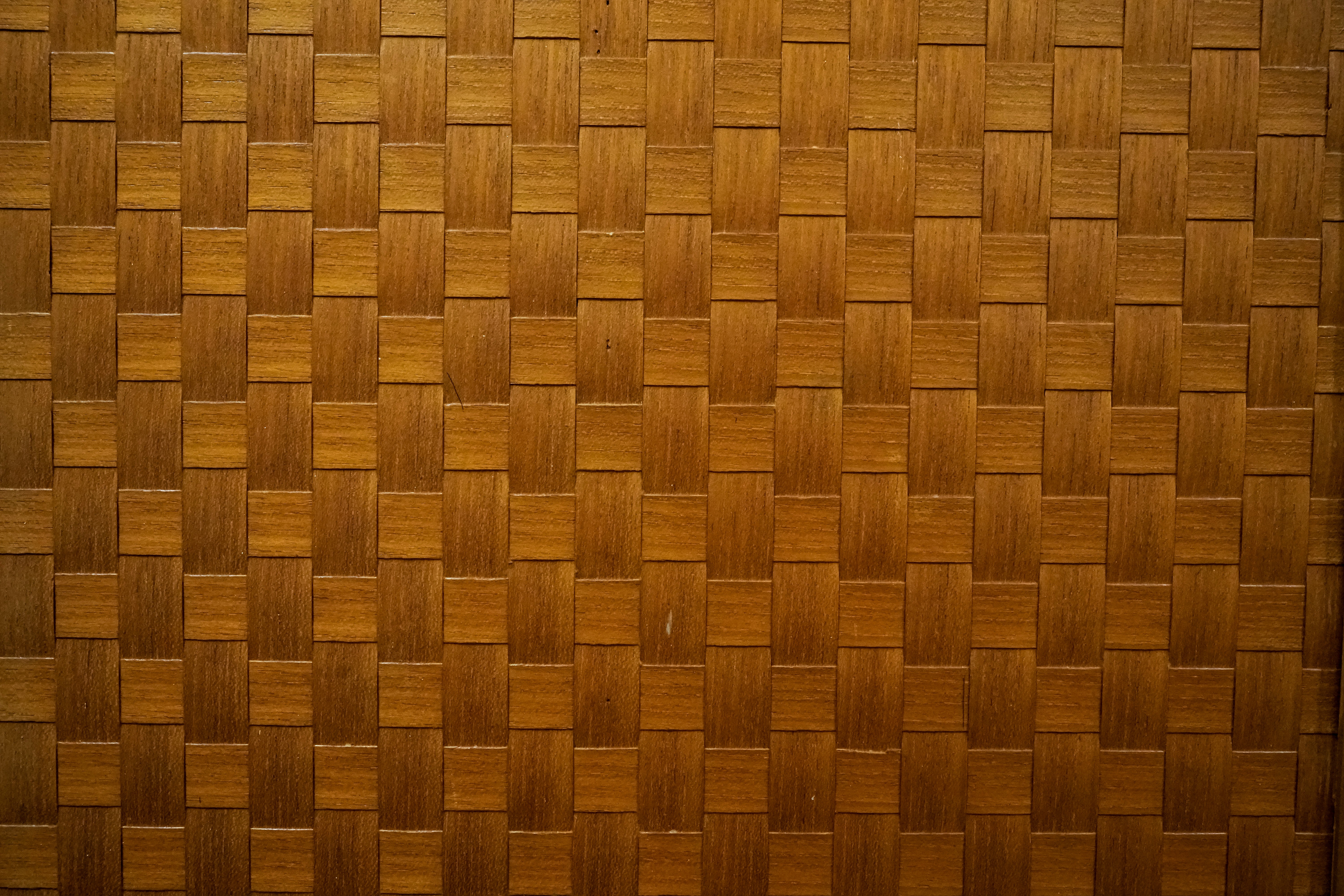 Interwoven Teak Strips Close-up